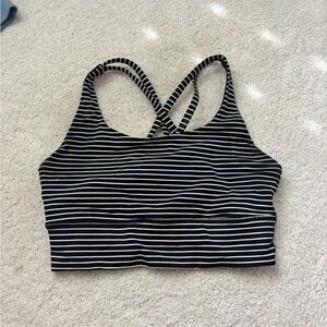 lululemon athletica Black and White Striped Sports Bra